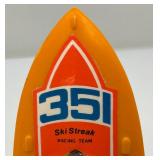 Vintage Miniature Ski Streak Wind Up Plastic Bathtub Boat (WORKS)