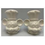 Vintage RARE Chef Mickey, Mickey Mouse Pottery Salt And Pepper Shakers