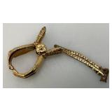 Vintage Gold Tone Ornate Glove Clip