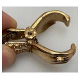 Vintage Gold Tone Ornate Glove Clip