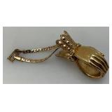 Vintage Gold Tone Ornate Glove Clip