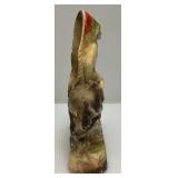 Antique Chalkware Indian Chief On Horse Sculpture 10 3/4" H  x 8 1/2" W x 2 1/2"