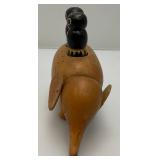 Small Wooden Elephant Salt And Pepper Shakers & Toothpick Holder