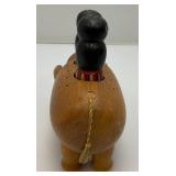 Small Wooden Elephant Salt And Pepper Shakers & Toothpick Holder