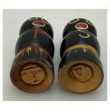 Small Wooden Elephant Salt And Pepper Shakers & Toothpick Holder