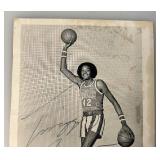 Autographed Harlem Globetrotters James Twiggy Sanders Photo 3 1/2" x 5"