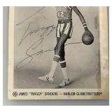 Autographed Harlem Globetrotters James Twiggy Sanders Photo 3 1/2" x 5"