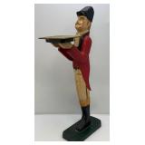 Vintage Wooden Jockey Butler Stand With Tray 32"