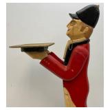 Vintage Wooden Jockey Butler Stand With Tray 32"