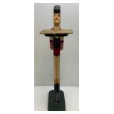 Vintage Wooden Jockey Butler Stand With Tray 32"
