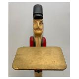 Vintage Wooden Jockey Butler Stand With Tray 32"