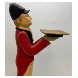Vintage Wooden Jockey Butler Stand With Tray 32"