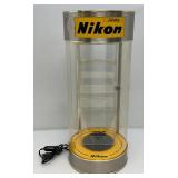 Vintage 27" x 12" NIKON Camera Rotating Display Case (Needs Work) Would Be Great For Redline Hot Wheels