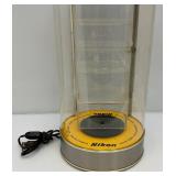 Vintage 27" x 12" NIKON Camera Rotating Display Case (Needs Work) Would Be Great For Redline Hot Wheels