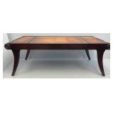 Est. $300.00 - $1,000.00 Antique (Stickley) Grand Rapids Michigan Leather Top Coffee Table 46" x 23" x 16"