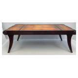 Est. $300.00 - $1,000.00 Antique (Stickley) Grand Rapids Michigan Leather Top Coffee Table 46" x 23" x 16"