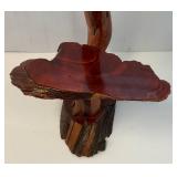 Vintage Unique Epoxy Wood Cedar Side Table And Light (Great For Cabin) 62" Tall works