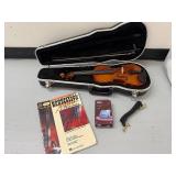 Complete  3/4 Size Violin Set with Case, Bow, Korg Tuner, and Instruction Book