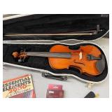 Complete  3/4 Size Violin Set with Case, Bow, Korg Tuner, and Instruction Book