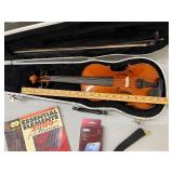 Complete  3/4 Size Violin Set with Case, Bow, Korg Tuner, and Instruction Book