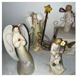 Collection of Angel Figurines and Decorative Ornaments