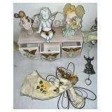 Collection of Angel Figurines and Decorative Ornaments