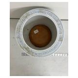 Large Porcelain Fish Bowl Planter with Floral Design