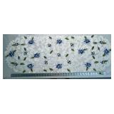 Set of 3 Decorative Clear Glass Vases with Embroidered Table Runner