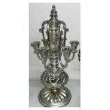 Collection of Silverplate and Stainless Decorative Serving Pieces with Candelabra