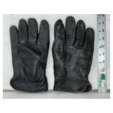 Thinsulate Insulated Leather Mittens and Black Leather Gloves Set