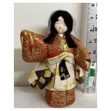Japanese Kimono Doll with 2 Tokoname Yaki Cups and Hand Painted Tea Cup
