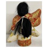 Japanese Kimono Doll with 2 Tokoname Yaki Cups and Hand Painted Tea Cup