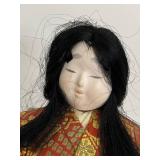 Japanese Kimono Doll with 2 Tokoname Yaki Cups and Hand Painted Tea Cup