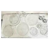 Glass Serving Platter and Candlestick Collection