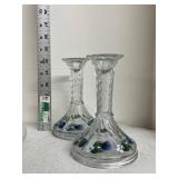 Glass Serving Platter and Candlestick Collection