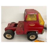 Collection of Vintage Tonka and Buddy L Toy Trucks and Construction Vehicles