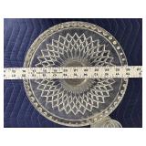 Pressed Glass Dinnerware Set with Cups, Plates, and Cake Stand