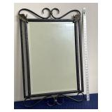 Decorative Metal Framed Mirror with Leaf Accents 36x24 in