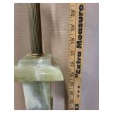 Pair of Tall Vintage Green Onyx Table Lamps, 37 Inches