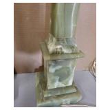 Pair of Tall Vintage Green Onyx Table Lamps, 37 Inches