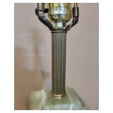 Pair of Tall Vintage Green Onyx Table Lamps, 37 Inches