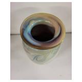 Handblown Swirled Art Glass Vase Signed Fabi 1991