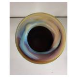 Handblown Swirled Art Glass Vase Signed Fabi 1991