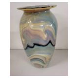 Handblown Swirled Art Glass Vase Signed Fabi 1991
