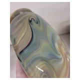 Handblown Swirled Art Glass Vase Signed Fabi 1991