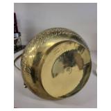 Vintage Brass Etched Vase Pitcher with Long Handle - 22 Inch