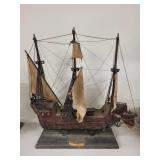 Vintage Model Ship Spanish Caravelle XV Century 23in