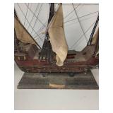 Vintage Model Ship Spanish Caravelle XV Century 23in