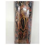 Carved Wood Wall Mask with Tribal Motif, 40 Inches