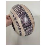 Handcrafted Pottery Lidded Jar with Geometric and Textured Patterns
